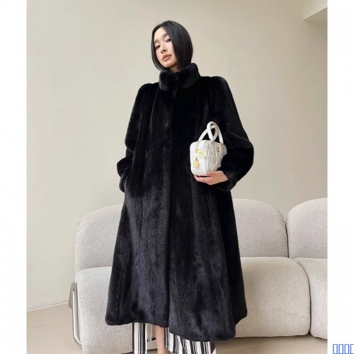 新款冬貂皮大衣女整貂水貂皮草中长款进口短二天鹅绒裘皮外套